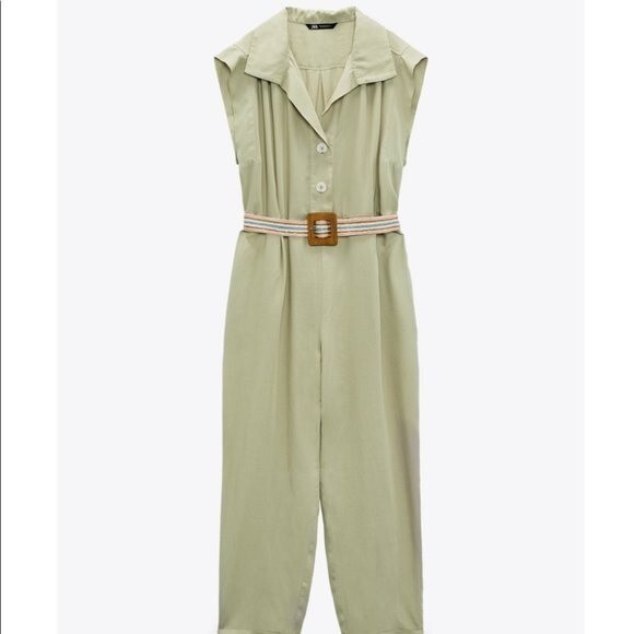 NWT ZARA BELTED JUMPSUIT - Picture 2 of 10
